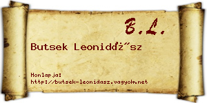 Butsek Leonidász névjegykártya